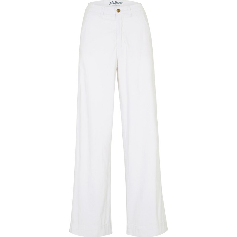 bonprix Strečové džínsy, Wide Fit, farba biela