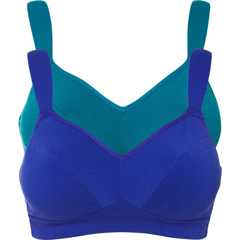 bonprix Podprsenka bez kostíc (2 ks) bio bavlna, farba modrá 46158412