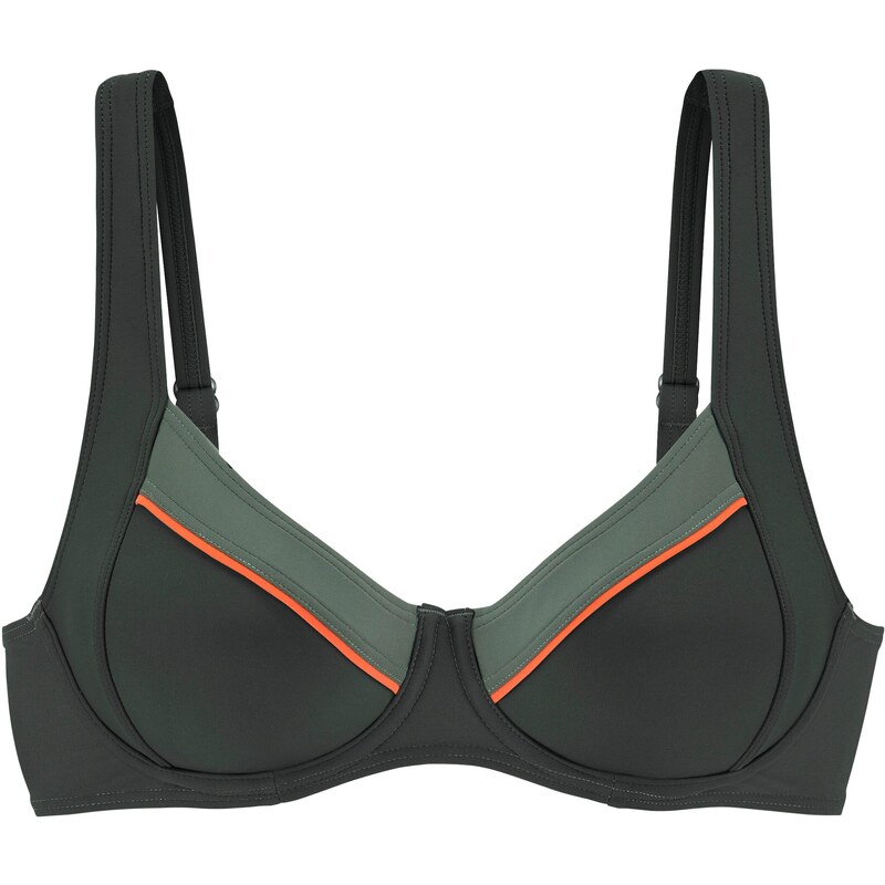 LASCANA Bikinový top Yuna olivová / oranžová 54249507