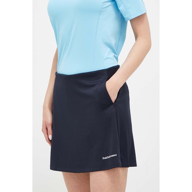 Športová sukňa Peak Performance Player tmavomodrá farba, mini, rovný strih