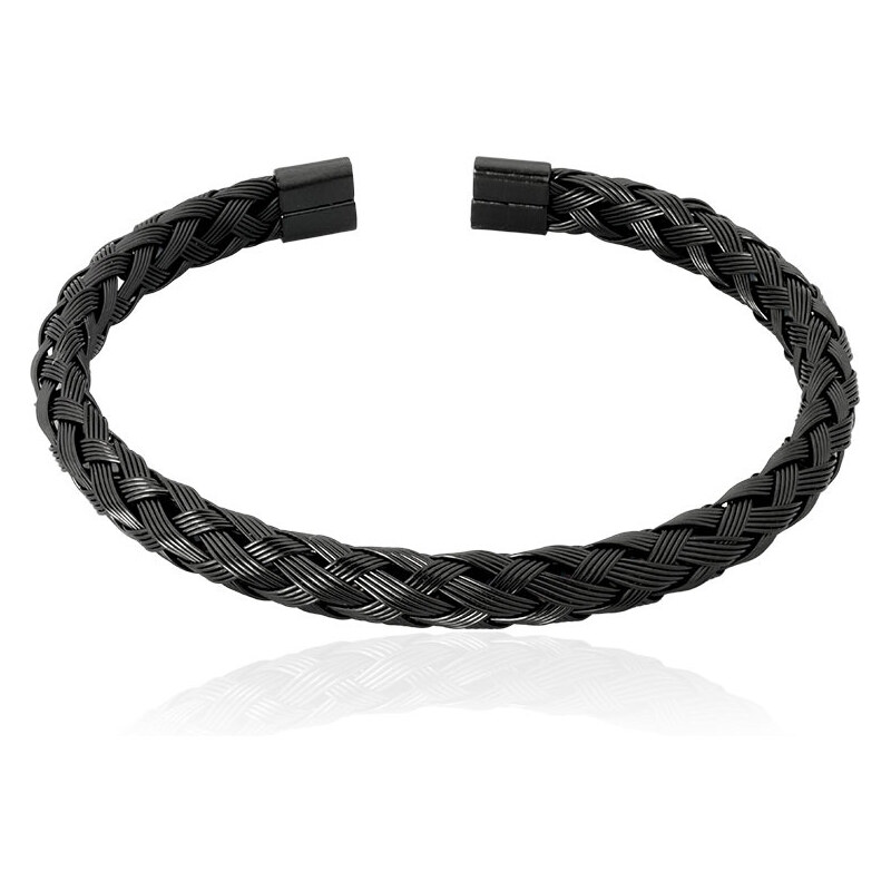 Lindas Jewelry Náramok Čierny Vrkoč chirurgická oceľ INR222 42206198