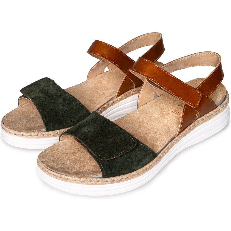 Vlnka Dámske kožené sandále Veronika zelená veľkosti obuvi - dospelí 42206397