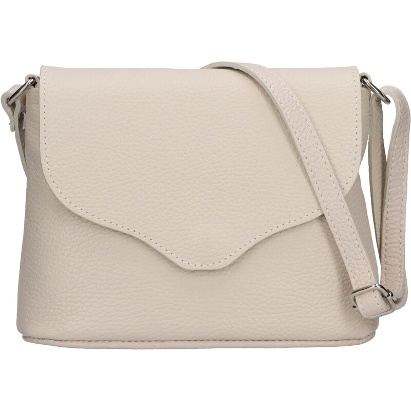 Dámska kožená crossbody kabelka Italia Alice - svetlo béžová 42600992