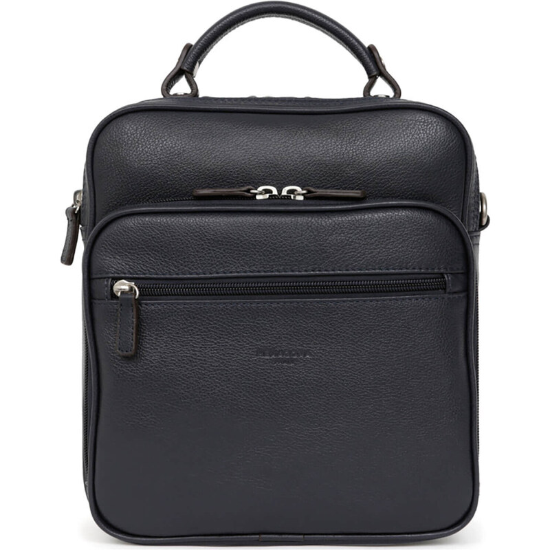 Pánska kožená taška cez rameno Hexagona Fauste - čierna 42601007