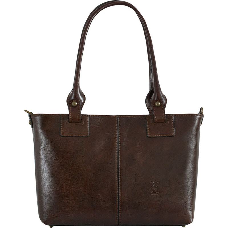 Tmavohnedá kožená kabelka cez plece Florence 18 67422399