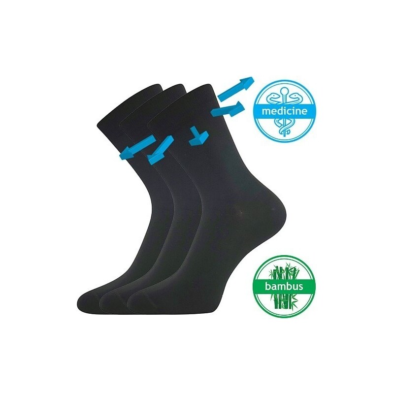 DRBAMBIK spoločenské bambusové ponožky Lonka Čierna 39-42 3 páry 42649557