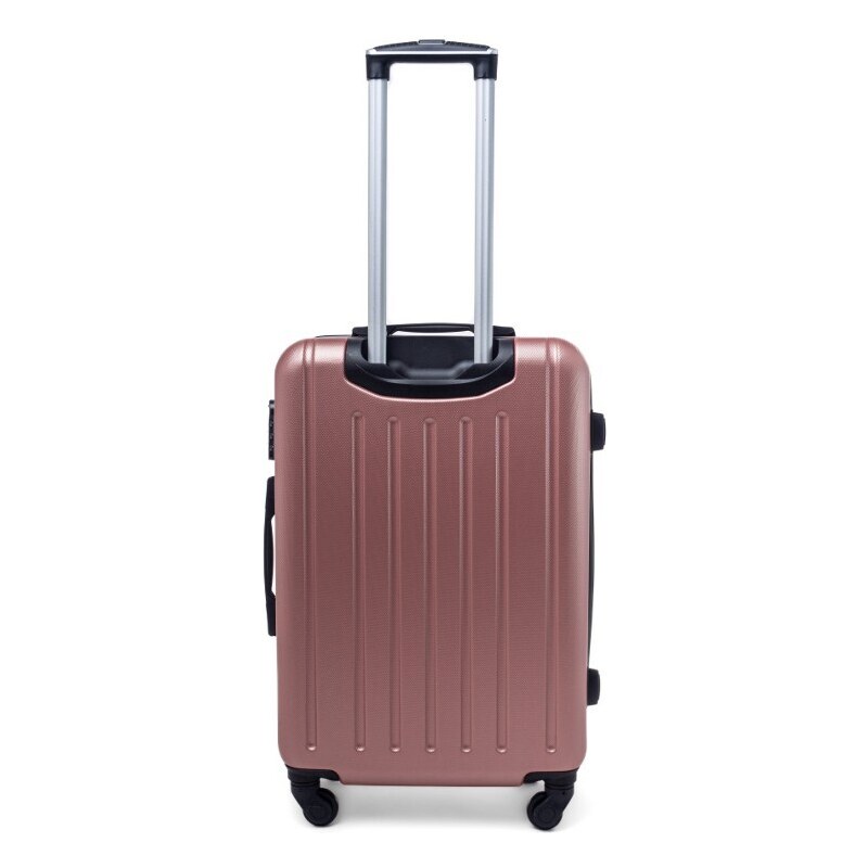 Rogal Zlato-ružová sada 4 elegantných plastových kufrov "Armor" - veľ. S, M, L, XL