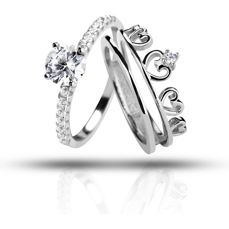 Set dámskych strieborných prsteňov GABY 42657857