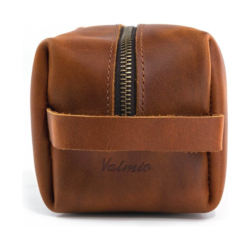 Hnedá kožená kozmetická taška Valmio Horezu