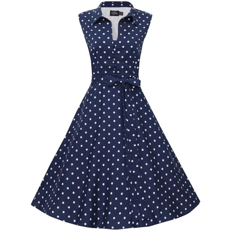 Dolly and Dotty Poppy Modré bodkované šaty 42670023