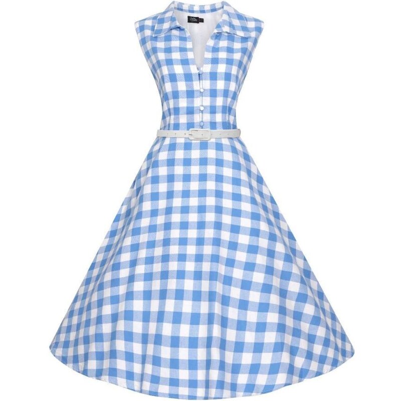Dolly and dotty Poppy Modré kárované šaty 42670024