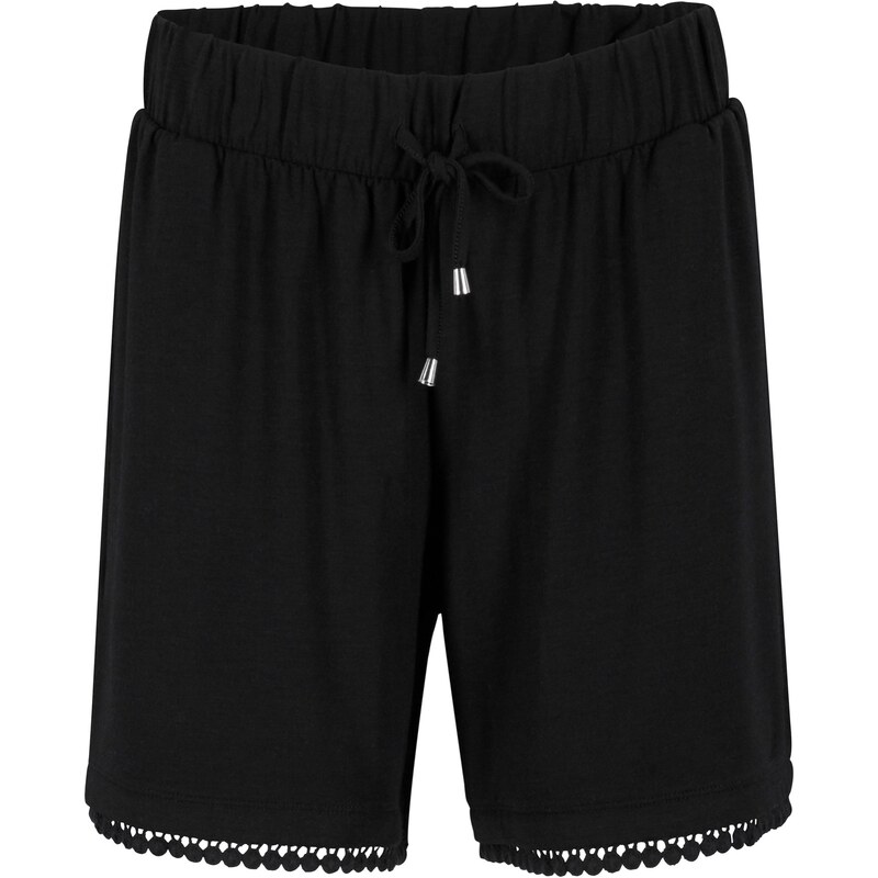 bonprix Džersejové šortky s pohodlným pásom a čipkou, z mixu viskózy, 52157888