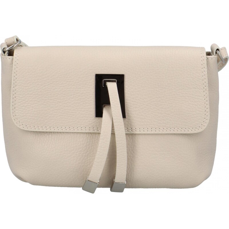 Dámska kožená crossbody kabelka svetlo béžová - ItalY Porta béžová 43037896