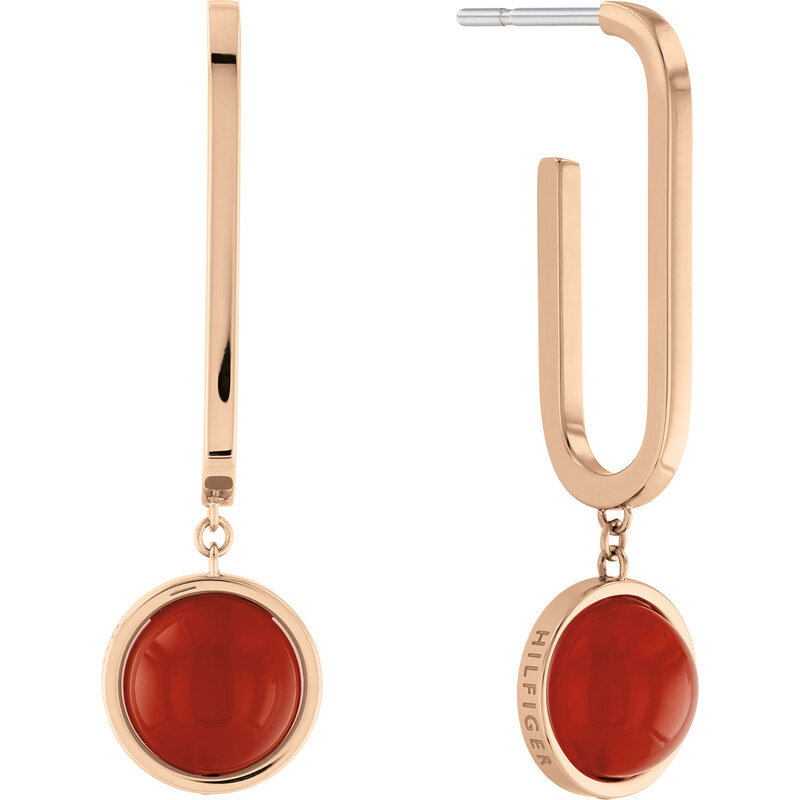 Tommy Hilfiger Slušivé pozlátené náušnice s karneolom 2780769 66590860