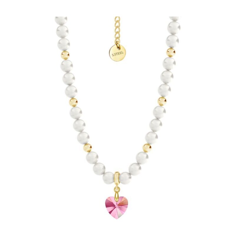 SWAROVSKI Elements Swarovski e. dámsky perlový náhrdelník Playful Love 42695873