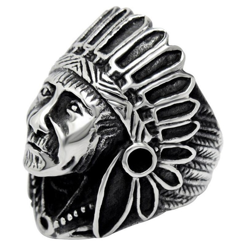 MSPERK Indiánsky prsteň z chirurgickej ocele Apache