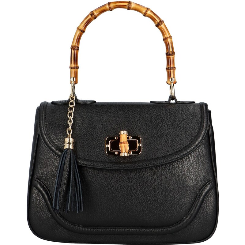 Delami Vera Pelle Dámska kožená kabelka do ruky čierna - Delami Avelio 43552872