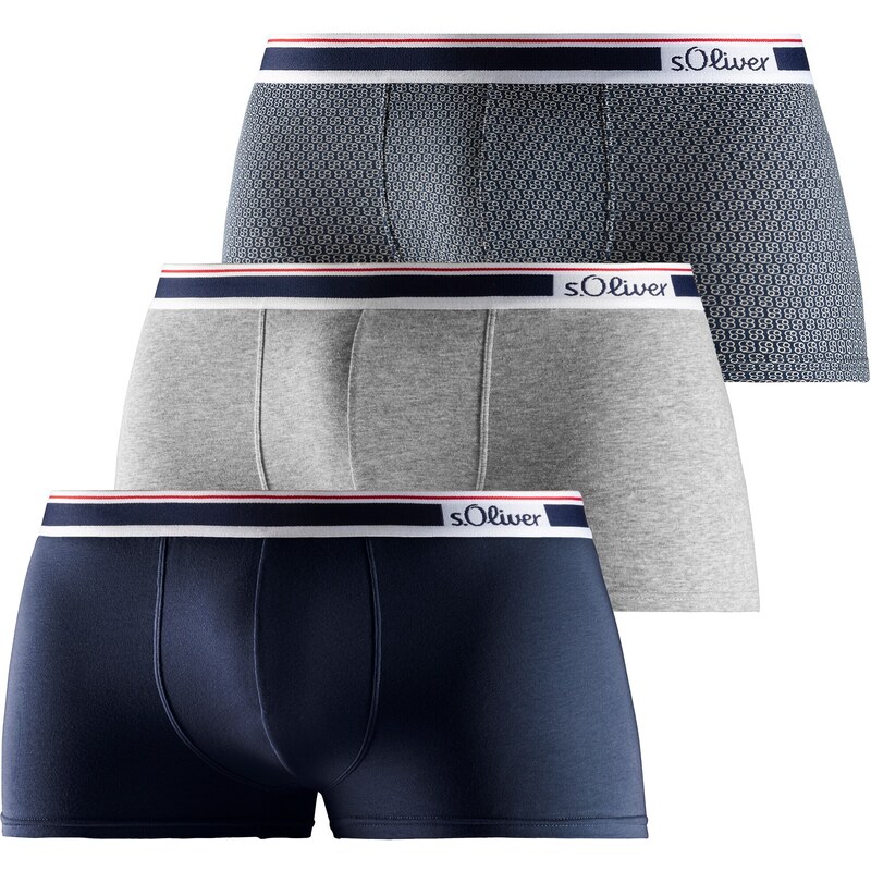 s.Oliver Boxerky námornícka modrá / sivá melírovaná / biela 54249695