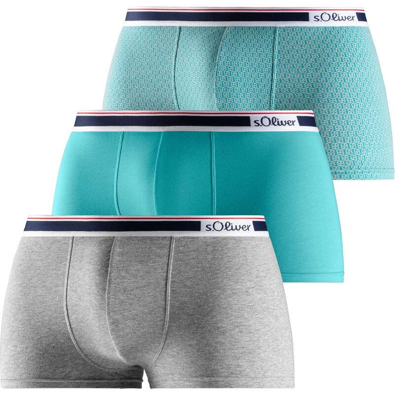 s.Oliver Boxerky tyrkysová / sivá melírovaná / biela 54249697