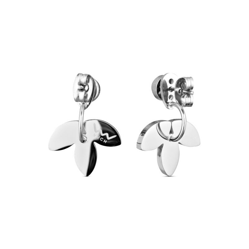 Vuch Moderné oceľové náušnice s bielym tyrkysom 2v1 NÁUŠNICE MOON 66578276