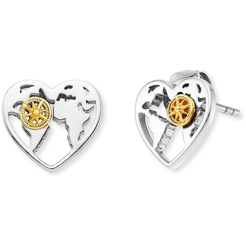 Engelsrufer Originálne strieborné náušnice Srdce s kompasom ERE-AHEART 66586561