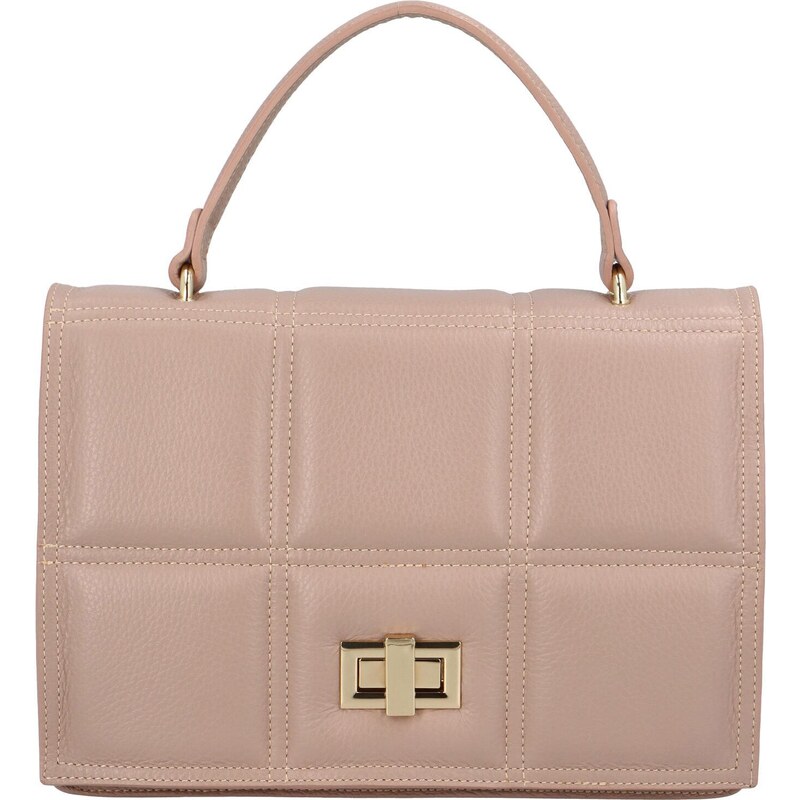 Dámska kožená kabelka do ruky púdrovo ružová - ItalY Diana telová 43298227