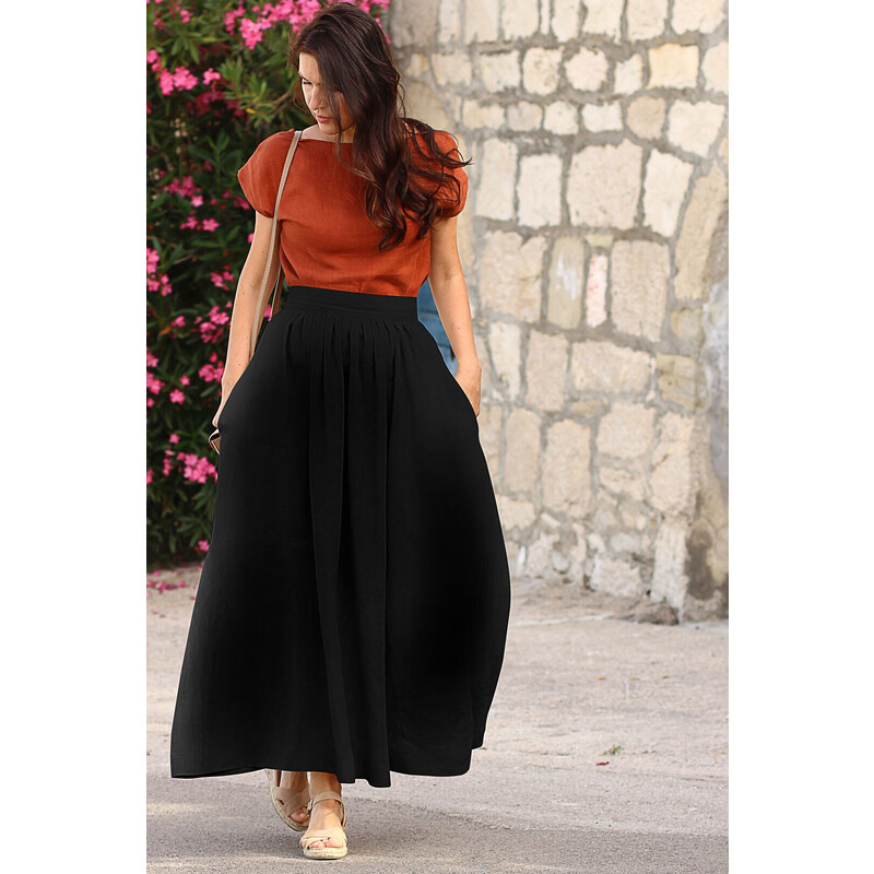 Autorská česká maxi sukňa Lotika 100% lan Premium quality 42744615