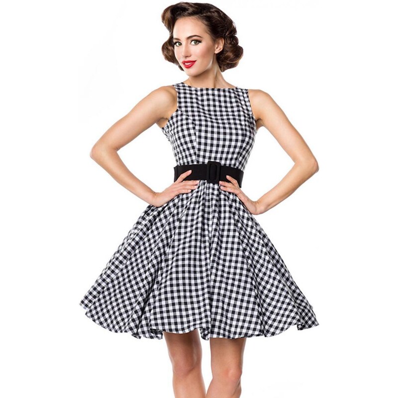 Glara Áčkové šaty s kockovanou potlačou 42933770