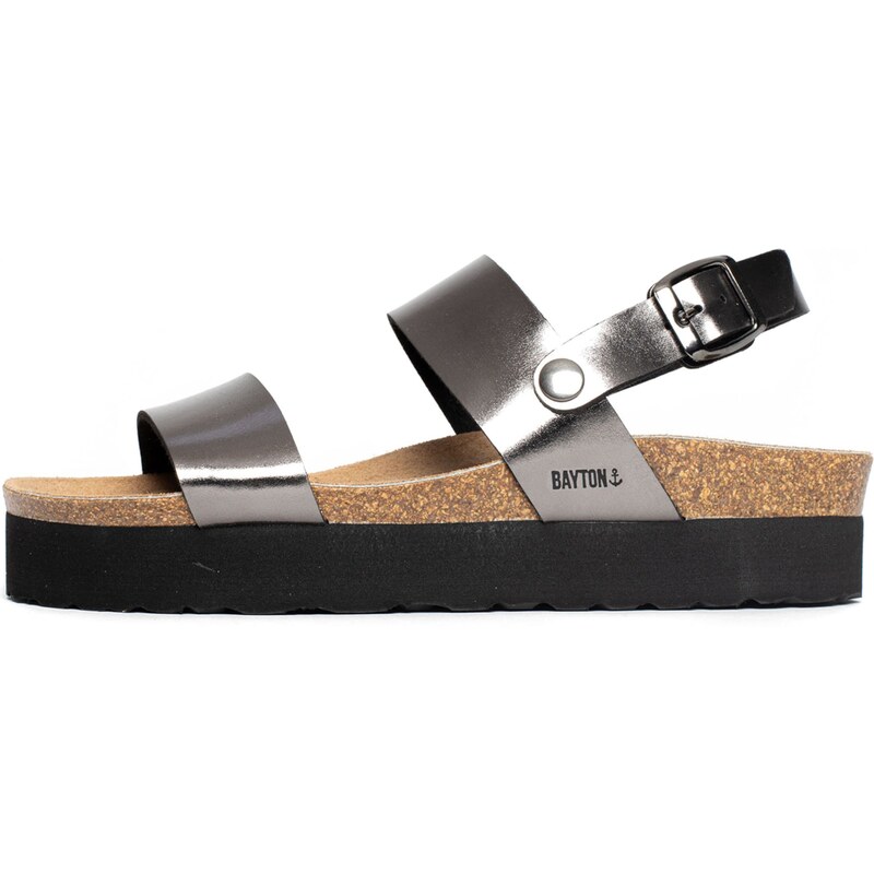 Bayton Sandále Gladstone striebornosivá / tmavosivá 57873555