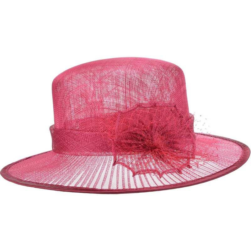 SEEBERGER Cloche slávnostný klobúk s ozdobou - zo sisalovej slamy
