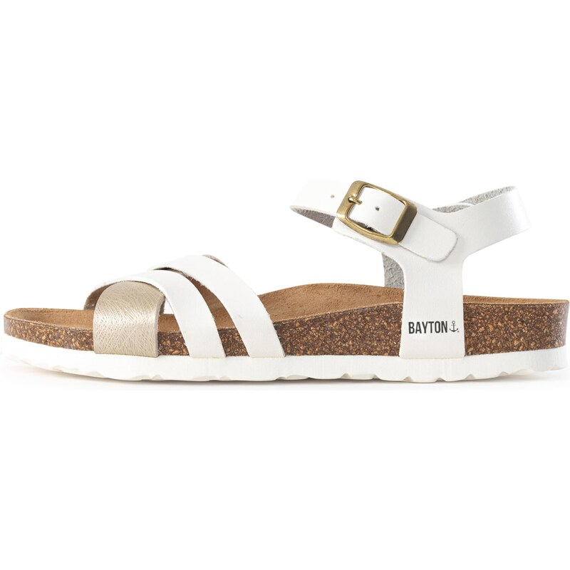 Bayton Remienkové sandále Denia zlatá / biela 58226046