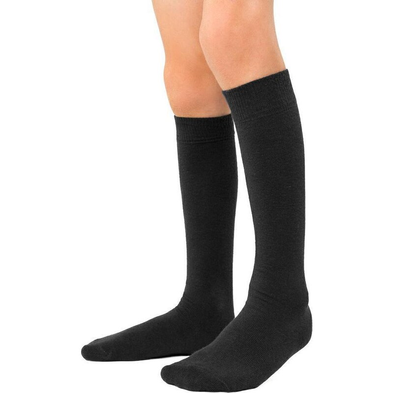 STEVEN Čierne hladké podkolienky pre deti Art. 072 YK001, BLACK 42790344