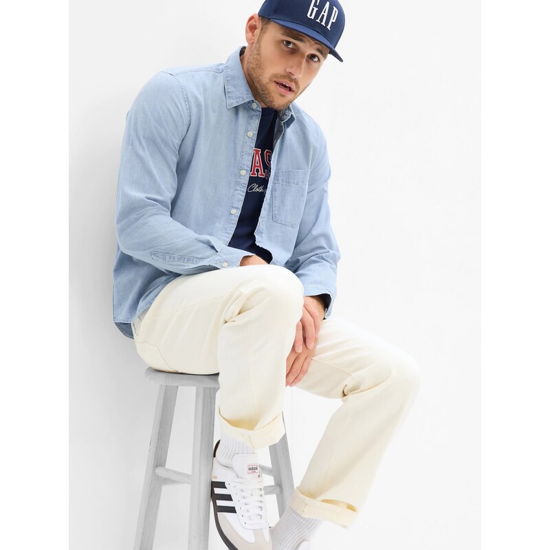 GAP Pánska Chambray košeľa s dlhým rukávom 543056-00 66268043