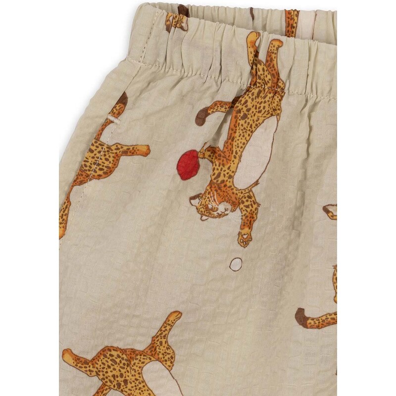 Detské krátke nohavice Konges Sløjd béžová farba, vzorované