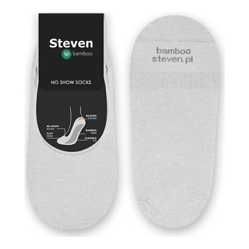 STEVEN Sivé pánske nízke ponožky Art.036 BA014, LIGHT GRAY 42822793