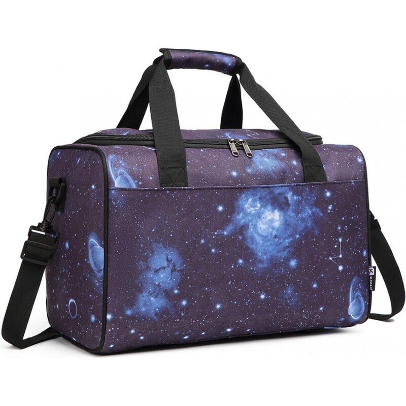KONO Taška - do ruky, na cesty unisex, fialová s vesmírnou potlačou 46997259