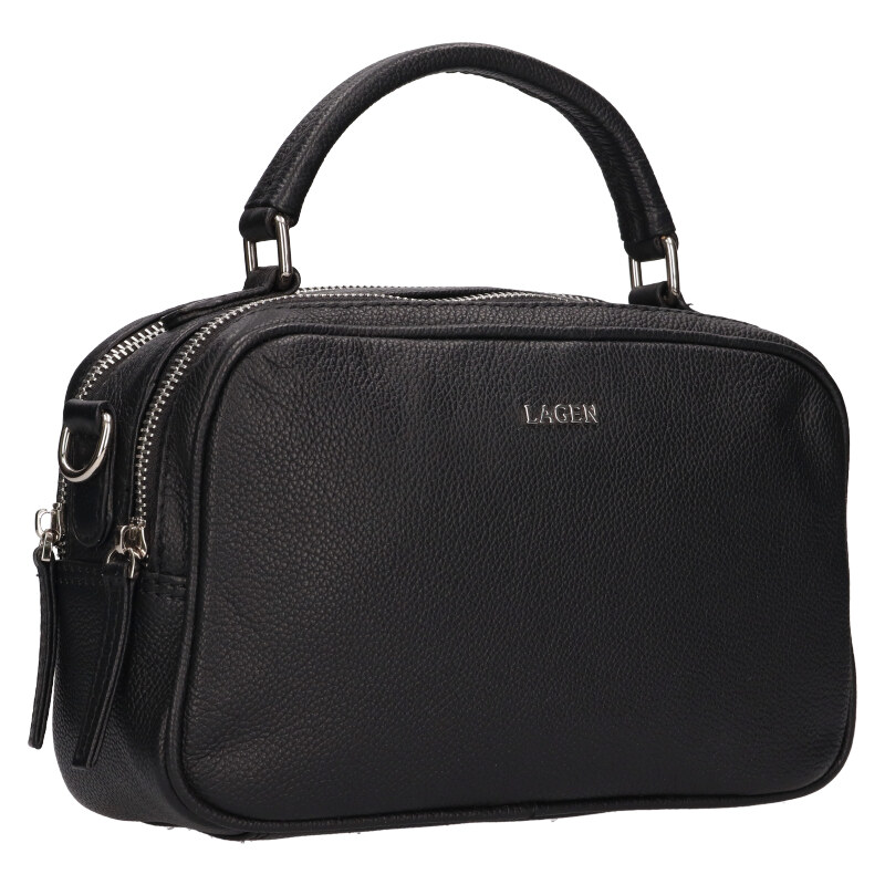 Lagen Dámska kožená kabelka BLC-222/2068 čierna 65540887
