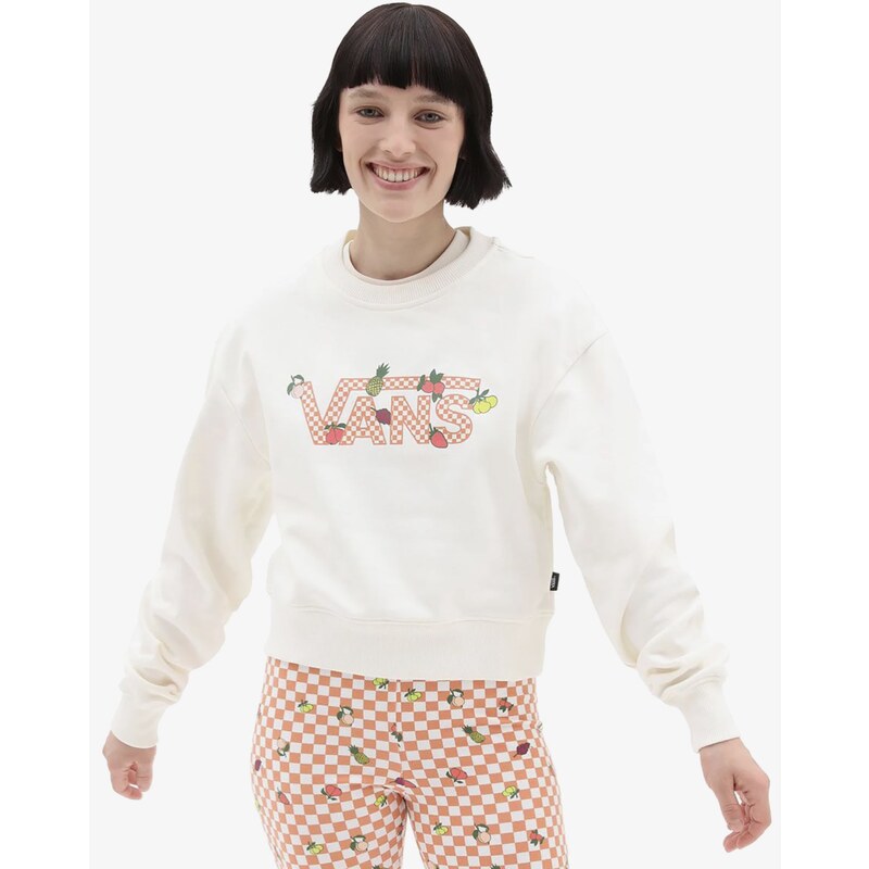 Vans FRUIT CHECKERBOARD CROP CREW FRUIT CHECKERBOARD marshmallow 42888319