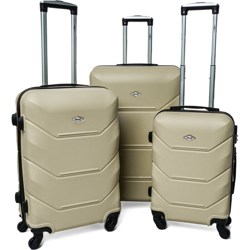 Rogal Zlatá sada 3 luxusných ľahkých plastových kufrov "Luxury" - veľ. M, L, XL