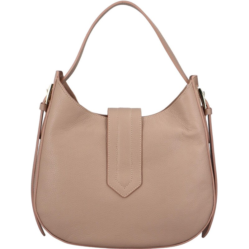 Delami Vera Pelle Dámska kožená kabelka cez rameno púdrovo ružová - 43360604