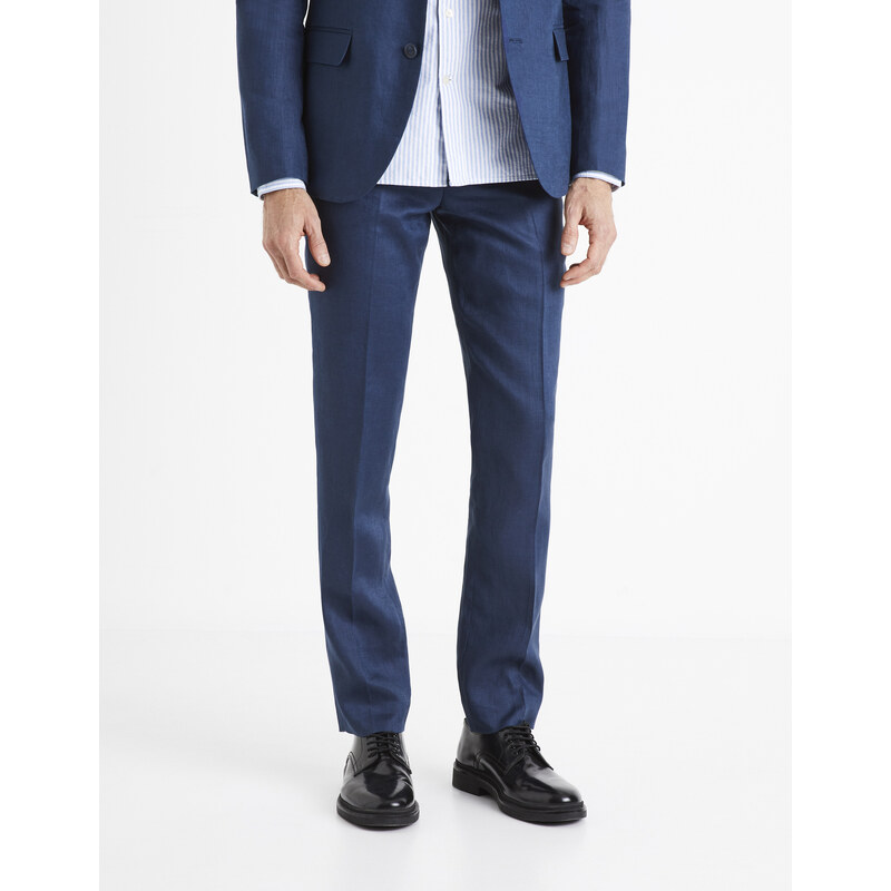 Tmavomodré pánske ľanové nohavice Celio Bohot2 67518727