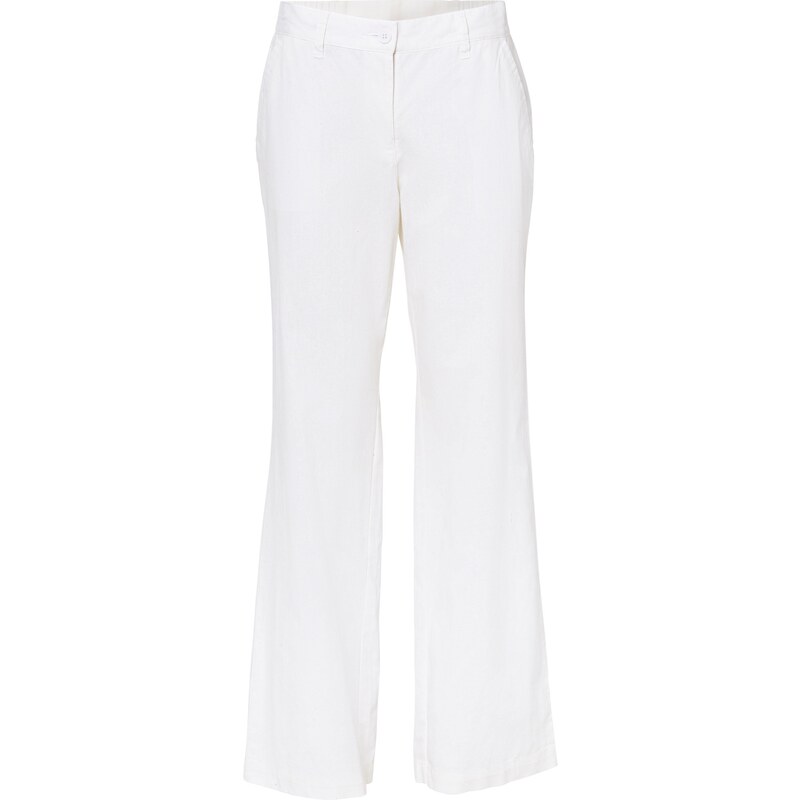 bonprix Plátené nohavice s pohodlným pásom, Loose Fit, farba biela 44799113