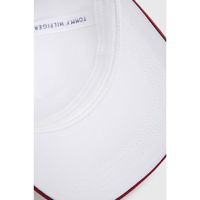 Bavlnená šiltovka Tommy Hilfiger biela farba, vzorovaná