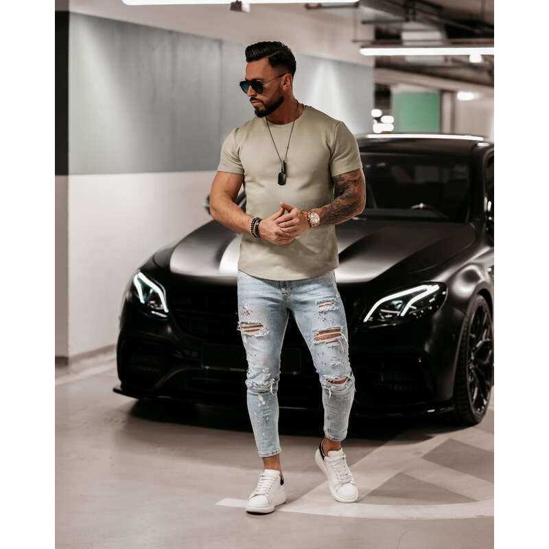 Pánske tričko 278060 khaki - Ola Voga 42988754