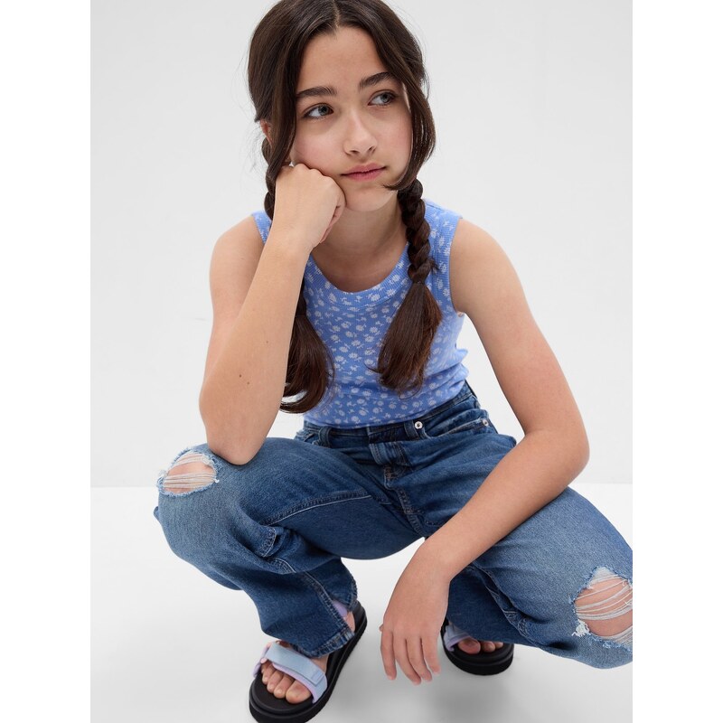 Modré dievčenské vzorované tielko GAP 50533589