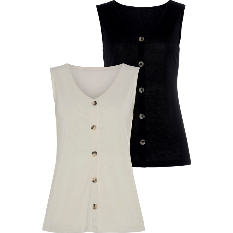 LASCANA Top béžová / čierna 54249589