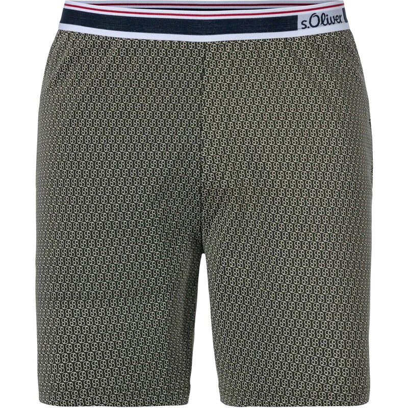 s.Oliver Pyžamové nohavice námornícka modrá / olivová / svetlozelená / 54249728