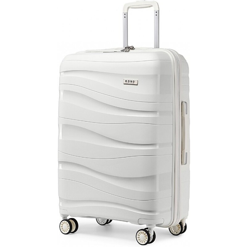 Veľký cestovný kufor KONO so zámkom biely 46926503