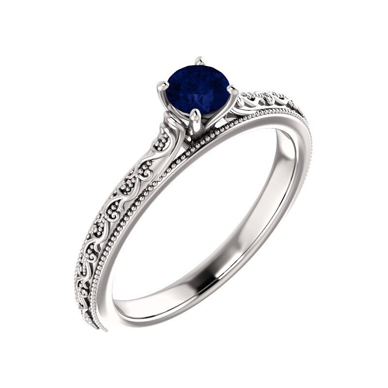 Prsteň, biele zlato, zafír 22151Z/B/M 11040852