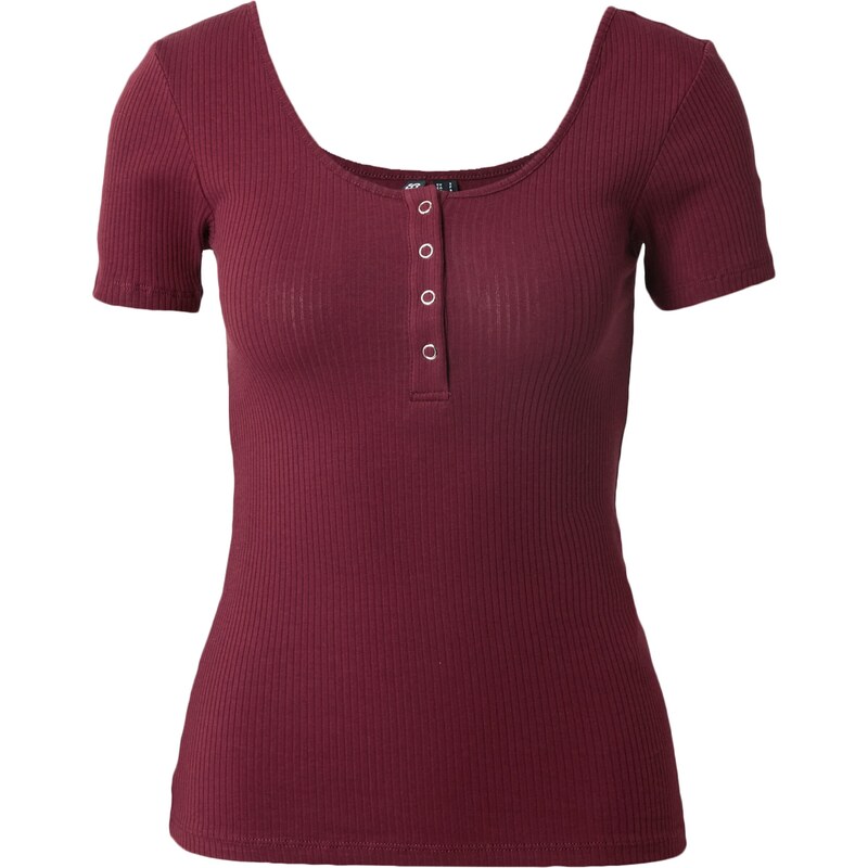 PIECES Tričko KITTE vínovo červená 54250595